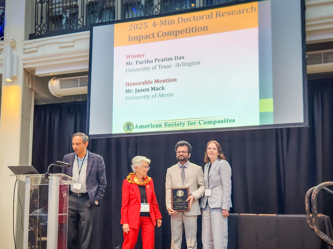 Winner of ASC 4-Minute Doctoral Research Impact Competition 2025